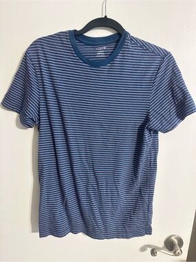 J. Crew Navy and pink Striped men’s Short-Sleeve Crewneck Tee
